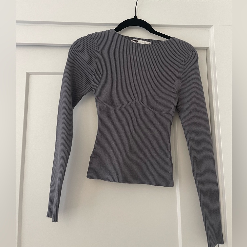 Zara ribbed long sleeve top